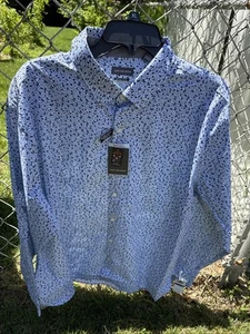 Van Heusen Men's Blue Regular Fit Long Sleeve Dress Casual Shirt Size XL NEW - Picture 1 of 3