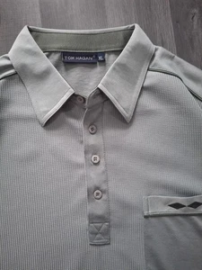Tom Hagan Sage Green Polo Shirt Size XL Textured Lightweight Golf Style - Picture 1 of 9