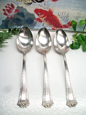International  1847 Rogers  CONTINENTAL  Silverplate  Solid Serving Spoons  1914 - Image 1 of 4