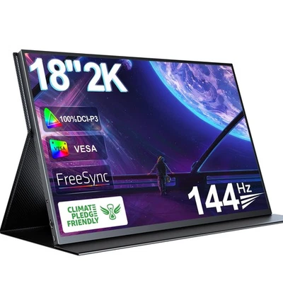 UPERFECT 18" 2K HDR Monitor 144Hz FreeSync Gaming Monitor for Switch PS4 PS5 - Image 1 of 4