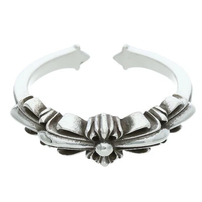 Misura cuori cromati: 21,5 BABY CLSC Baby doppio anello in argento floreale - Immagine 1 di 4