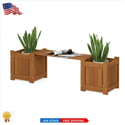 Мини уличная сеялка из натурального дерева Meranti с сиденьями для элегантных садов - Изображение 1 из 4