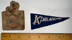 2 Antique Baseball Patches; Orioles & Philadelphia - Picture 1 of 6