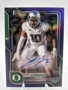 2025 Bowman Cromo U Calcio Matayo Uiagalelei VIOLA AUTO /75 SP ANATRE - Foto 1 di 2