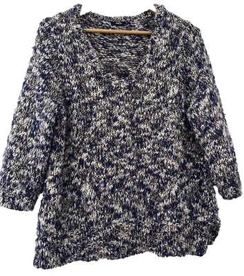 M&CO.  MULTI CHUNKY KNIT V NECK 3/4 SLEEVE SLOPPY JO STYLE JUMPER. SIZE 18 — 第 1/4 张图片