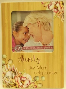 Aunty - Like a Mum Only Cooler Bamboo Look Photo Frame - Picture 1 of 2