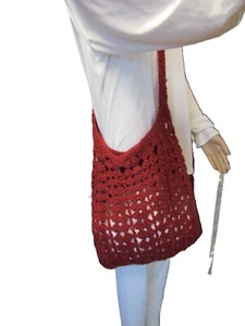 Bolso de Mano - Bolso de Hombro Crochet - Bolso Artesanal - Gran Capacidad - Rojo (182) - Imagen 1 de 7