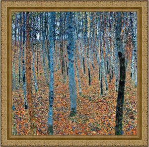 Beech Grove I by Gustav Klimt 70cm x 70cm Framed Ornate Gold - Picture 1 of 1