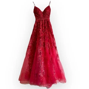 Ellie Wilde EW120036 rot formelles Kleid Abschlussballkleid Festzug schwarze Krawatte formell Größe 0 - Bild 1 von 15