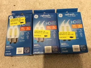 GE Refresh LED HD 40-Watt Daylight Dimmable Candle Light Bulb (Lot of 3 Packs) - Picture 1 of 3