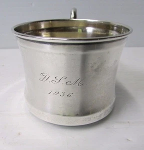 Antica tazza bambino Hawkes argento sterling S1142 ~ 41,6 g ~ monogramma - Foto 1 di 5