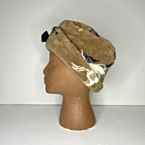 Cyndy Love Designs Aspen Fleece Hat Winter Horses Pattern w/ Rose Accent Size M - Picture 1 of 14