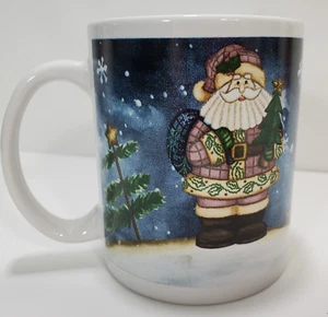 Taza de té café árbol de Navidad Merry Brite coleccionable de Papá Noel 8 oz - Imagen 1 de 5