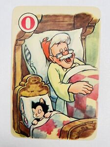 1940s carte de jeu Pinocchio Castell Pepys Disney carte rare rouge O