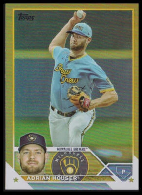 2023 Topps #323 Adrian Houser Gold Foil Milwaukee Brewers - Image 1 of 2