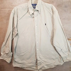 Polo Ralph Lauren Blake Mens Shirt Size M Long sleeve button up Beige - Picture 1 of 10