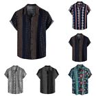 Stylish Men's Collared Button Down Shirt Beach Party T Dress Up Blouse