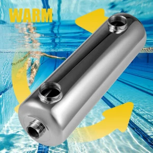 Swimming Pool Heat Exchanger 304 Stainless Steel 200 kBtu/hour 1"+ 1 1/2" FPT - Picture 1 of 8
