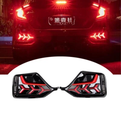 Red Strip Led Rear Fog Light Lamp Reflector For Honda Civic Hatchback 2017-21 - Image 1 of 4