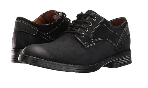 Nuove scarpe eleganti Clarks da uomo Devington Walk Oxford in pelle nere taglia 12M