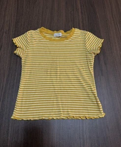 Heart & Hips Yellow Girl Striped Shirt Size S 7/8 - Picture 1 of 6
