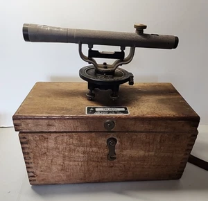 Vintage Craftsman USA 789.46101 Surveyor Transit Level with Wooden Carry Box - Picture 1 of 5
