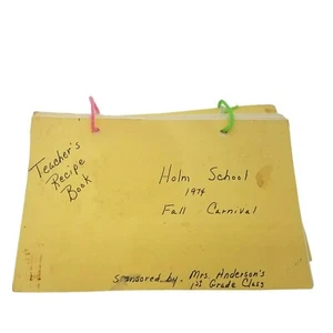VTG Holm School 1974 Teachers Recipe Book Fall Carnival Anderson's 1st Grade - Picture 1 of 7