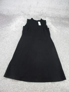 Loft Shift Dress Womens 4 Petites Black Sleeveless Ruffle Neck NEW - Picture 1 of 9