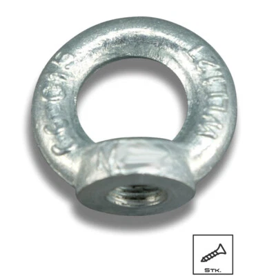 Ringmutter Öse Zurröse Kranöse Ring Stahl verzinkt M6 M8 M10 M12 M24 mm DIN 582 - Bild 1 von 4