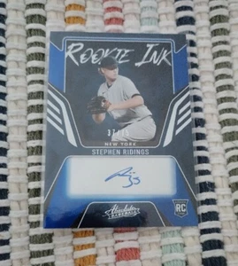2022 Absolute Stephen Ridings #12/75 Rookie Ink Spectrum Blue Holo Yankees - Picture 1 of 2