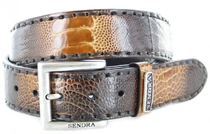 Sendra Boots Cinturón 1016 Beige Cinturón de cuero exótico de piel de avestruz - Imagen 1 de 6