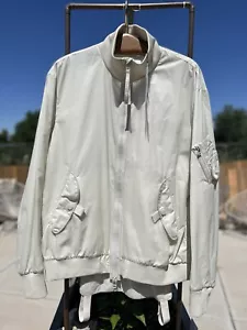 NWT Helmut Lang Large Off White Bondage Bomber Jacket Seersucker H04HM403 - Picture 1 of 11