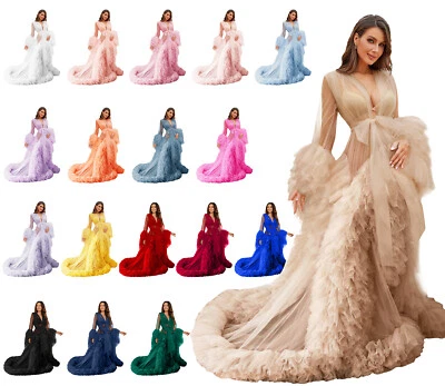 Maternity Photograph Women Dresses Sleepwear Robe Pregnant Gown for Photo Shoot - Image 1 of 4