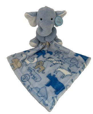 Little Beginnings Elefante Azul Safari Animales Bebé Lovey Blankie Seguridad NUEVO Foto 1 de 3
