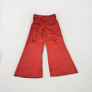 Forever 21 Women’s Wide Leg Pants Coral High Waist Utility Strap Size M - Picture 1 of 6