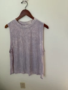 Lululemon Womens All Yours Boyfriend Tank Top Size 10 Cloudy Wash Faint Lavender - Picture 1 of 5