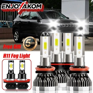 For Jeep Compass 2014-2021 LED Headlight Combo+ Fog Light Bulbs Kit 10000lm 6x - Picture 1 of 11