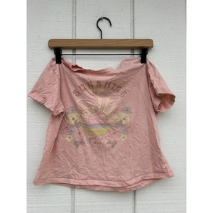 Love Peace & Lip Gloss Sunshine Tee Shirt, Pink, Boho Beachy, Sz XL Girls - Picture 1 of 3