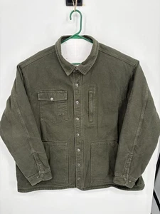 Duluth Trading Mens Superior Fire Hose Green Insulated Canvas Chore Coat, 3XLT - Picture 1 of 10