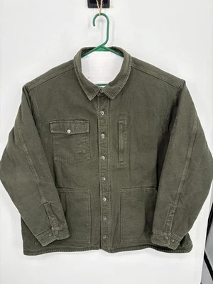 Duluth Trading Mens Superior Fire Hose Green Insulated Canvas Chore Coat, 3XLT - Image 1 of 4