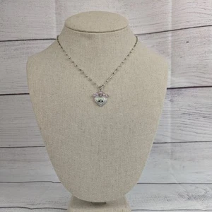 Melanie Clara Evil Eye Heart Necklace Fortune Collection MagneticClosure Jewelry - Picture 1 of 20