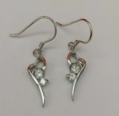 orecchini bambina bimba cuore in argento 925 bianco e zircone GIOIELLO ITALIANO - Immagine 1 di 4