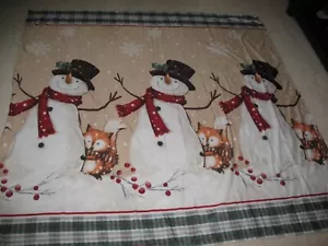 Snowman Shower Curtain, Jolly Snowman, Christmas, Holidays, - Picture 1 of 6