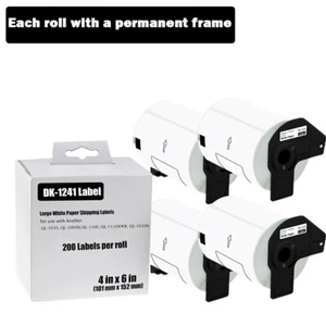 102mmx152mm 4 ROLLS Shipping Label 4"X6" Compatible Brother QL-1050N DK-1241 - Picture 1 of 24