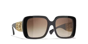 Chanel POLARIZED SUNGLASSES CH5532 Black Frame w/ Brown Gradient Polar Lenses - Picture 1 of 7