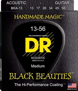 Cuerdas de guitarra acústica DR Strings Black Beauties medianas 13-56 - Imagen 1 de 1