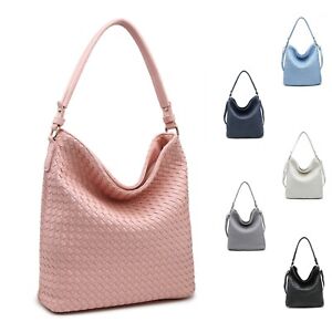 Lovely Boutique Woven Pattern Medium Hobo Shoulder handbag Woman Lady Girl UK