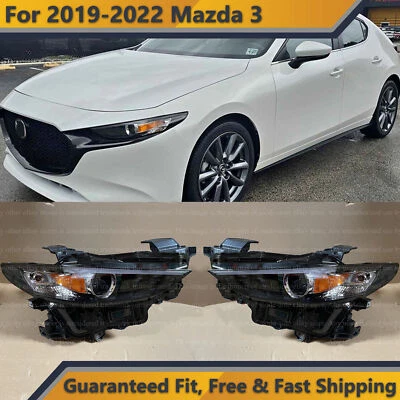 Front LED Headlights Assembly W/o Adaptive Left Right Pair for 2019 2022 Mazda 3 - Image 1 of 4