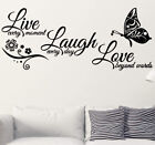 Live Laugh Love Family Home Quote Wall Sticker Art Room Removable Decals DIY