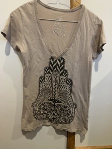 Brown/Tan T Shirt With Aztec Print Size 8 - Picture 1 of 2